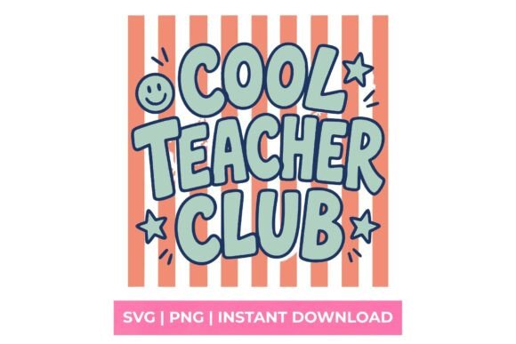 Cool Teacher Club Retro Orange Striped S Graphics