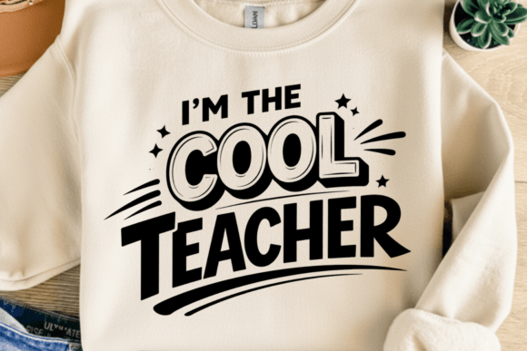 Cool Teacher PNG Design for T-Shirt Graphics