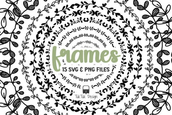 Flora Circle Border Frames: Graphics & Decorative Elements
