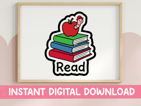 Read Book Stack Worm Apple SVG for T-Shirt Designs & Graphics
