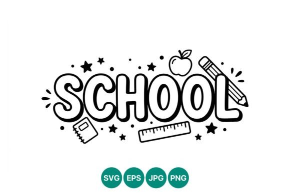 School Lettering Apple Pencil Icon: Graphics and Illustrations Review