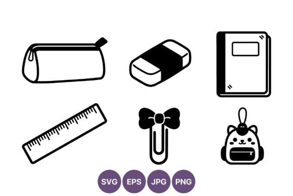 School Supplies Vector: Clean Graphics & Illustrations