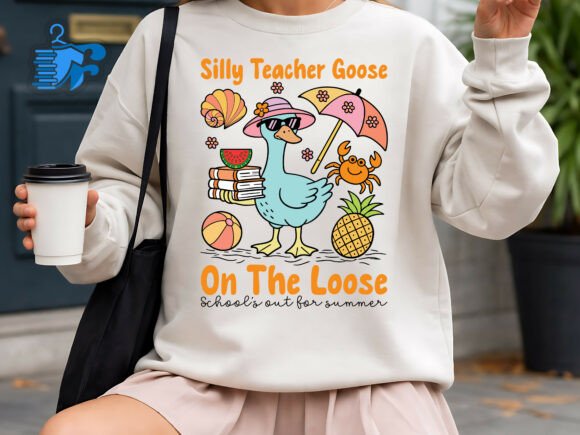 Silly Teacher Goose Summer Graphics & T-Shirt Designs
