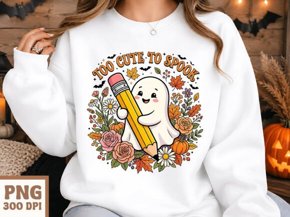 Too Cute to Spook Ghost Teacher Graphics & Illustrations
